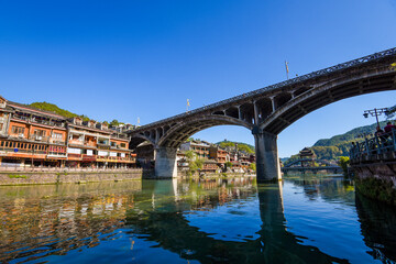 Fototapeta premium Beautiful landscape of Hunan Xiangxi Fenghuang Ancient City