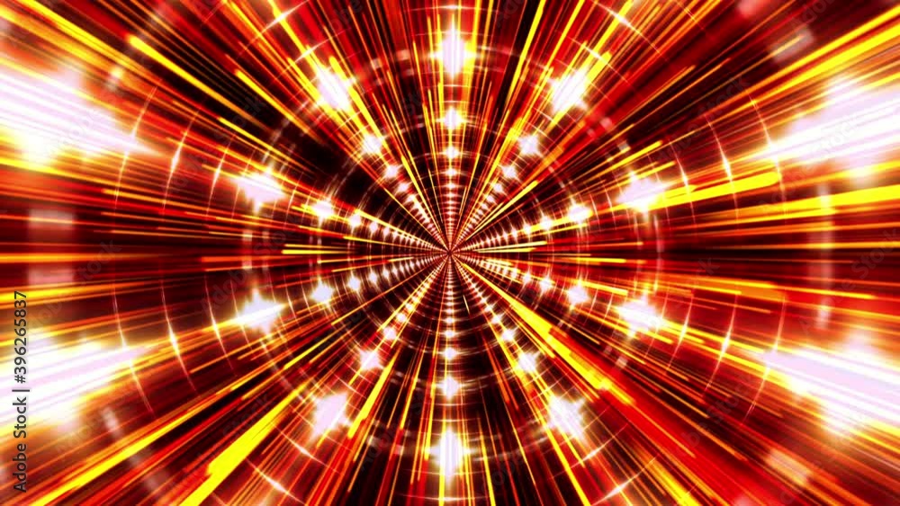 Poster abstract loop motion of rotating electricity flicker light spark with beam light emitted from the ce