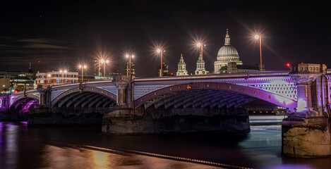 bridge over the river at night 