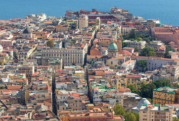 Naples, Italy - one of the most beautiful cities in Europe, Naples has its Old Town listed as Unesco World Heritage site since 1995. Here the Old Town seen from Certosa di San Martino