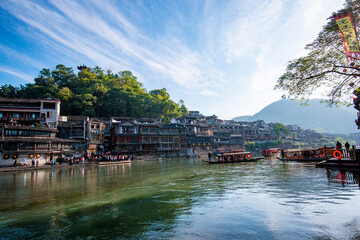 Fototapeta premium Beautiful landscape of Hunan Xiangxi Fenghuang Ancient City
