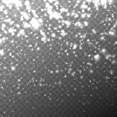 Vector heavy snowfall, snowflakes in different shapes and forms. Snow flakes