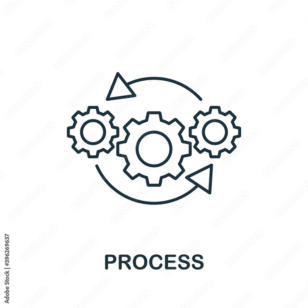 Poster process icon. line style element from audit collection. thin process icon for templates, infographic