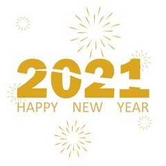 the new year 2021 concept vector in gold color