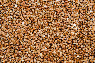 Closeup photo of buckwheat grain