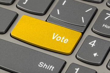 Computer notebook keyboard with Vote key
