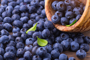 Fototapeta premium Fresh blueberry background. Blueberry Texture Close Blueberry Antioxidant Organic Superpeed Bowl Concept Healthy Nutrition