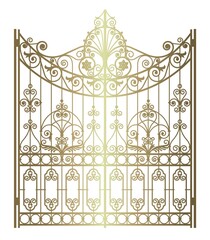 Fototapeta na wymiar golden vintage gate