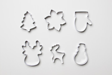 forms for christmass cookie on white colored paper background