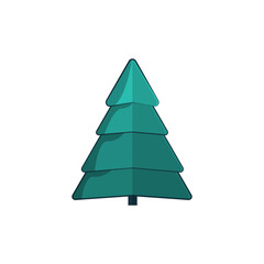 Christmas Tree Icon Vector Flat Background