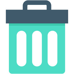 
Trash Bin Flat Vector Icon 
