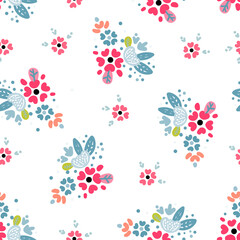 Seamless pattern garden flowers