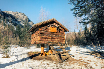 Hut on chicken legs house of Baba Yaga a character from traditional Russian folk tale
