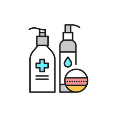 Hydroxytherapy face color line icon. Pictogram for web page, mobile app, promo.