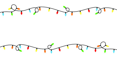 Christmas lights frame background illustration