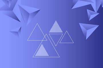 Triangle background. Modern abstract background design of triangular pyramids. Geometric futuristic background. Applicable for logos, banners, brochures, covers, flyers. 3D illustration.
