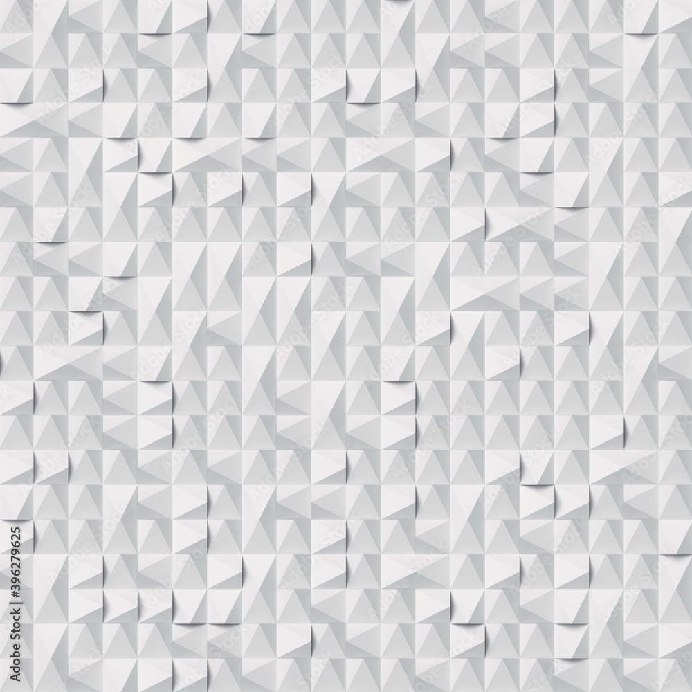 Aufkleber Trendy abstract white template with pattern of randomly arranged geometric shapes. 3d rendering illustration
