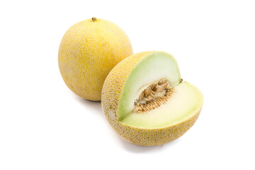 galia melon isolated on white background