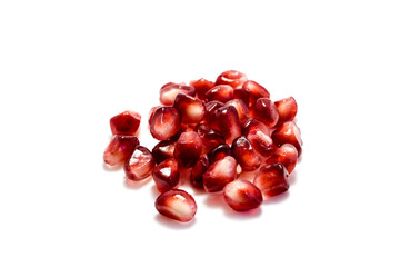 Pomegranate seeds isolated on a white background