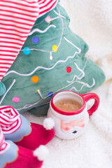 Christmas and new year decoration backgroud. Retro style