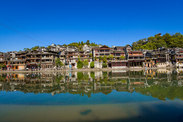 Fototapeta na wymiar Beautiful scenery of Fenghuang ancient town