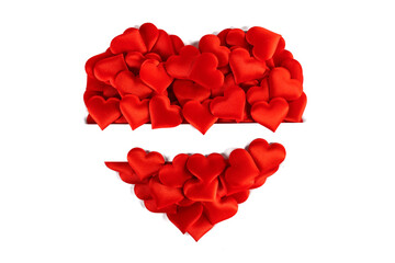 Obraz na płótnie Canvas Valentines day hearts on white