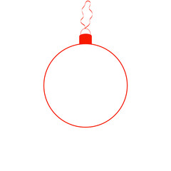 red christmas ball with ribbon