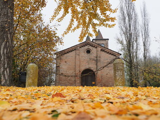 Copparo, Italy. Santa Maria di Savonuzzo Romanesque church, also called Pieve di San Venanzio. It...
