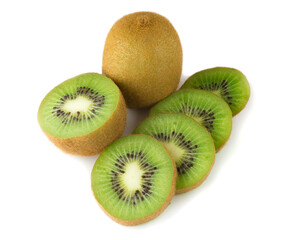 Fototapeta premium Ripe juicy kiwi on a white background