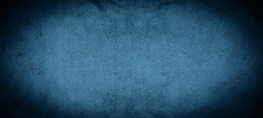 Dark abstract black phantom blue stone concrete paper texture background banner with vignette
