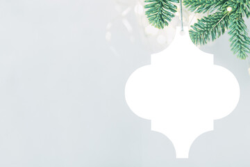 Christmas arabesque ornament template mockup