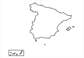 Territorios de España sobre fondo blanco © Gabrieuskal