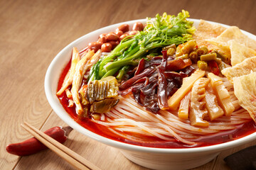 Delicious Chinese Guangxi Liuzhou cuisine, snail rice noodles