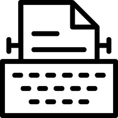 
Typewriter Vector Line Icon
