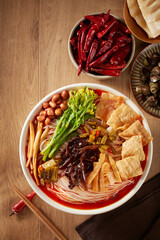 Delicious Chinese Guangxi Liuzhou cuisine, snail rice noodles