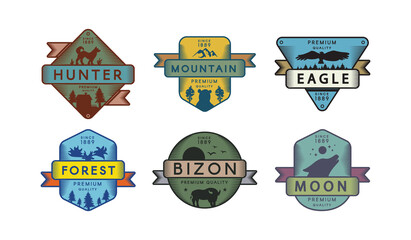 Assortment Badges Animals and Nature Set Logo © barsrsind