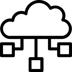 
Cloud Sharing Vector Line Icon
