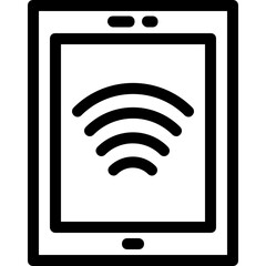 
Mobile Wifi Vector Line Icon
