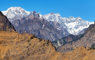 Obraz premium Himalaya, panoramic view of Indian Himalayas