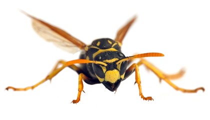 wasp or German yellowjacket isolated on white background