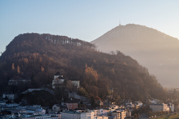 landscape in the mountains gaisberg kapuzinerberg in salzburg