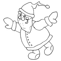 Santa Claus hand drawn. Vector illustration of Santa Claus.