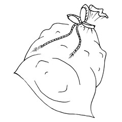 Gift bag. Vector illustration of a cloth bag.