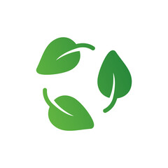 Biodegradable green icon. Recycle leaf symbol. Bio recycling degradable sign. Vector organic illustration isolated on white