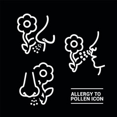 Vector image. Icon of a person with allergies. Pollen allergy image.