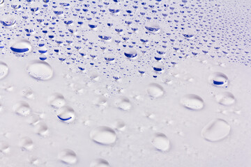 Water drops texture background. Water drops. Blue.Selective focus.