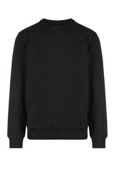Blank black wool sweater. Front view