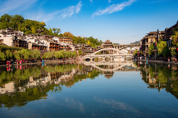 Fototapeta na wymiar Beautiful scenery of Fenghuang ancient town