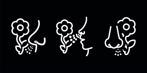 Vector image. Icon of a person with allergies. Pollen allergy image.