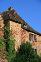 Fototapeta na wymiar stone houses in prudhomat (france)